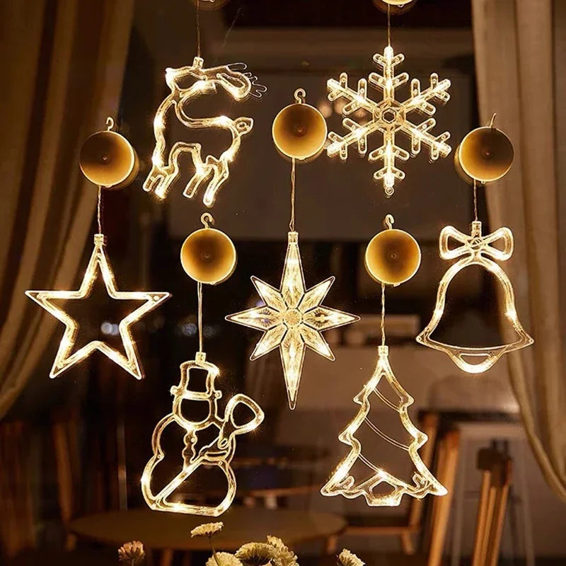 ZacheLuxe™ Celestial Glow: Luminous Floating Window Silhouette Ornaments