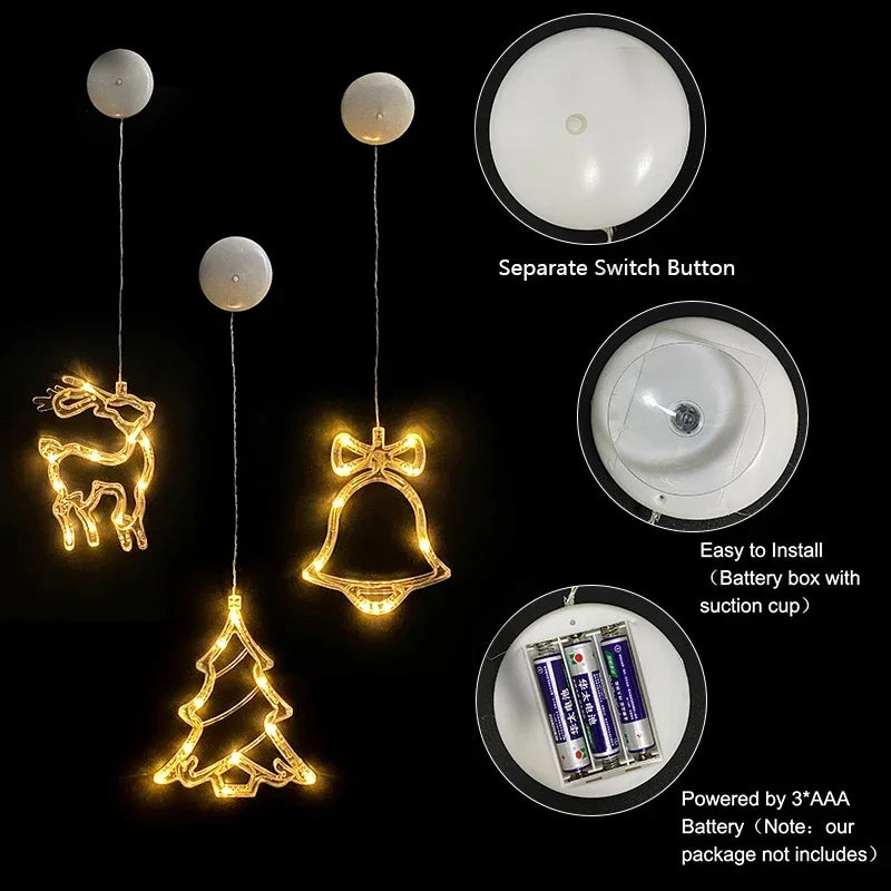 ZacheLuxe™ Celestial Glow: Luminous Floating Window Silhouette Ornaments